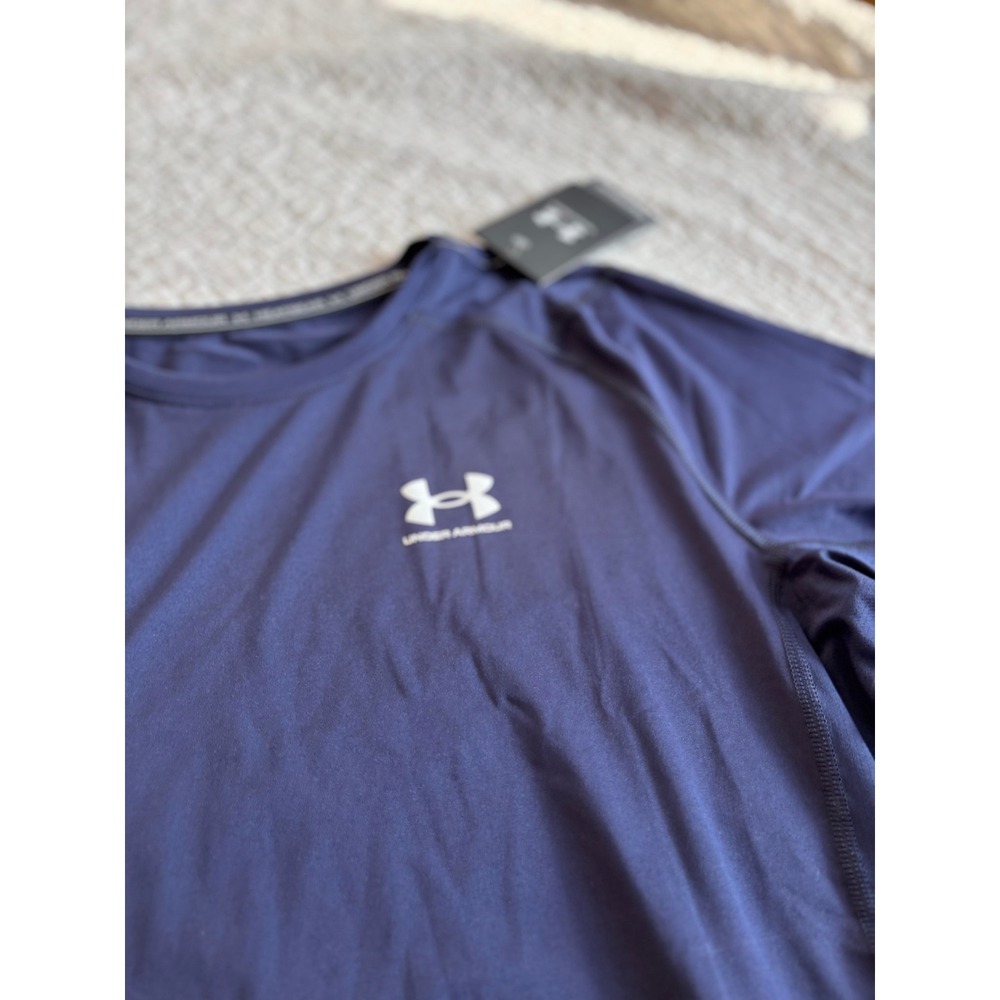 Under Armour HeatGear Mens XL Navy Blue Long Sleeve Compression Shirt - Picture 2 of 5
